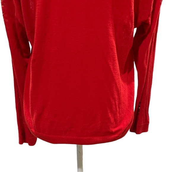 Sandro Paris Red Crochet Lace Sweater - 1 - Small - Picture 8 of 11